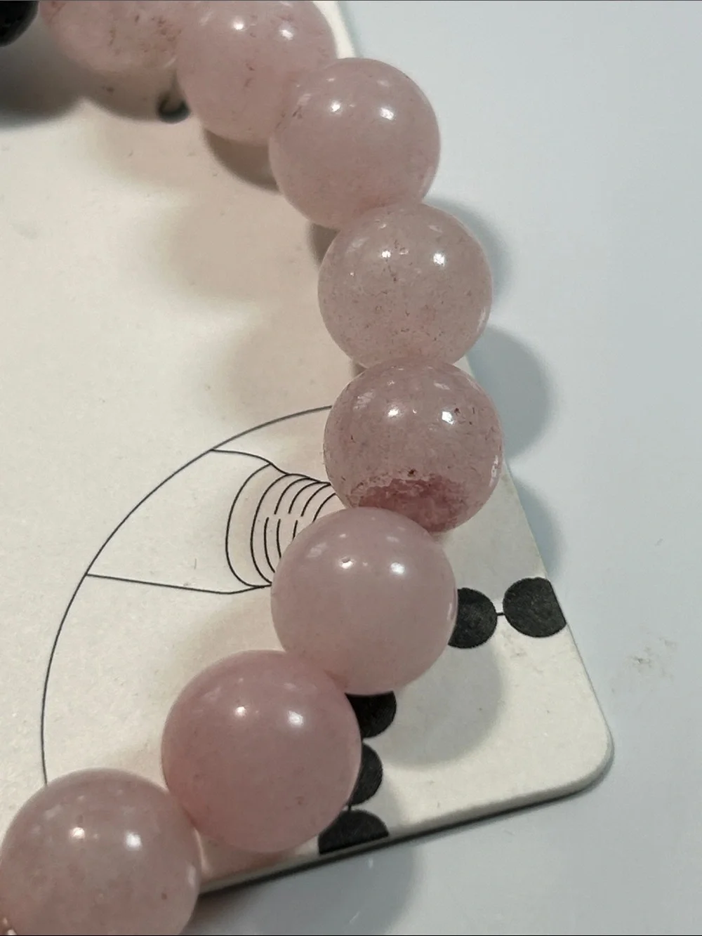 NWT Genuine Rose Quartz Gemstone Bead Aromatherapy Bracelet Positive Intentions